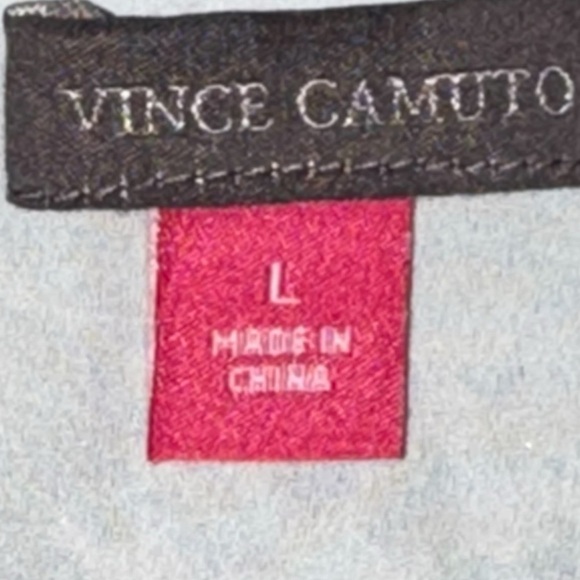 VINCE CAMUTO V-Neck Ruffled Collar Georgette Blouse - Green Floral L - Picture 5 of 13